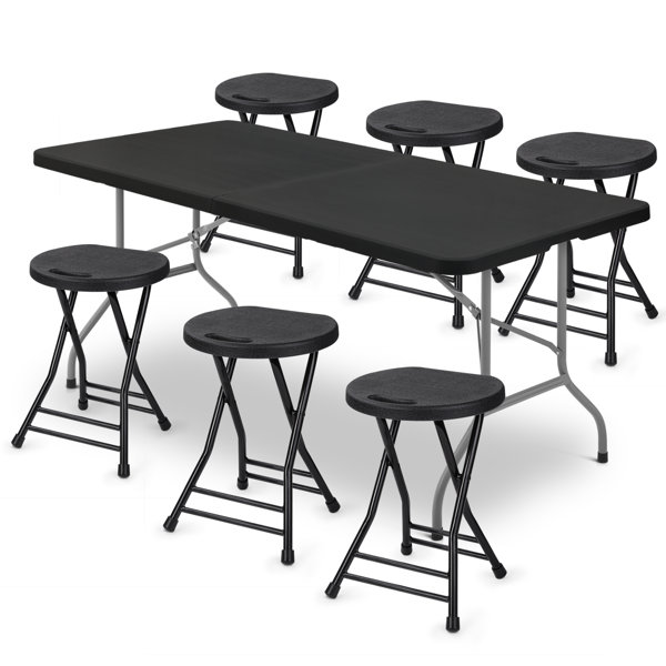 MoNiBloom 6Person Folding Round Table And Chair Set Wayfair